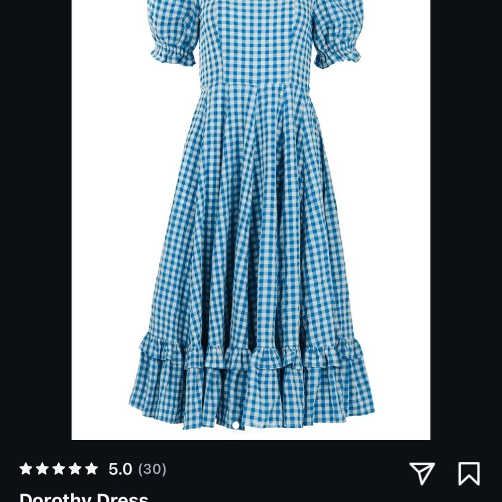JessaKae Dorothy Blue Gingham Casual Dress